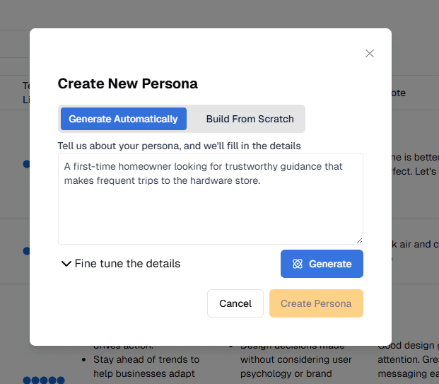 Create Personas Form Image